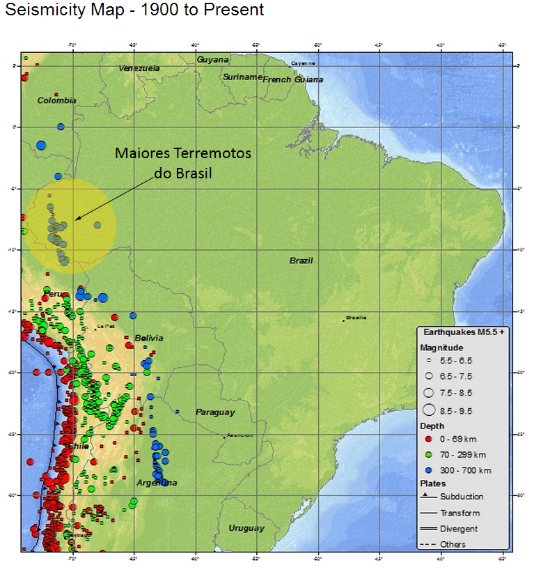 mapa sísmico BR